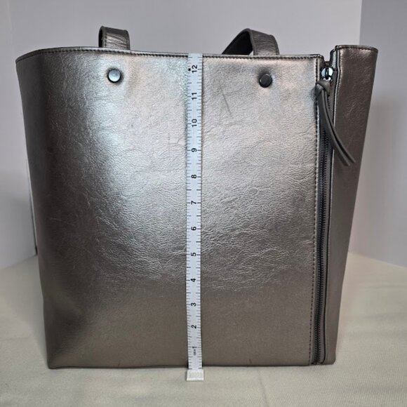 Neiman Marcus Metallic Gray Tote - Picture 7 of 10